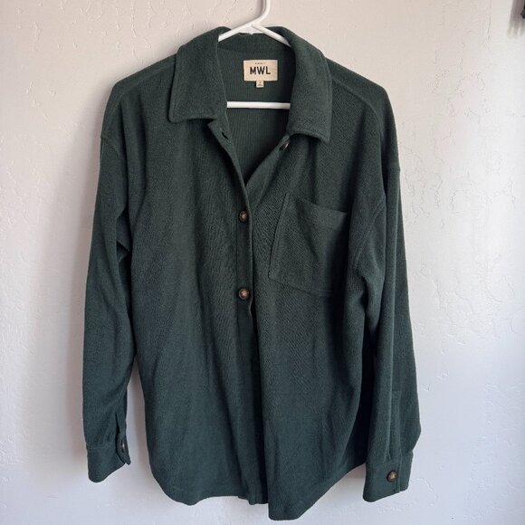 Madewell Brushed Shirt-Jacket Green - Picture 2 of 4